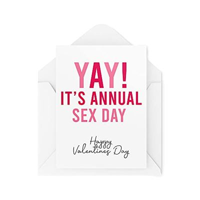 Grappige Valentijnsdag Kaarten, Kaart voor Hem voor Haar Vrouwen Mannen, Yay Het is Jaarlijkse Sex Day, Joke Banter Comedy Vrouw Man Vriendje Card CBH436