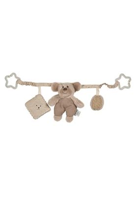 Sterntaler Chaîne de poussette de ferme - Jouet pour bébé avec hochet à découvrir - Accessoires de poussette faciles à fixer et avec bande élastique intégrée - Jouet d'activité pour bébé - Beige