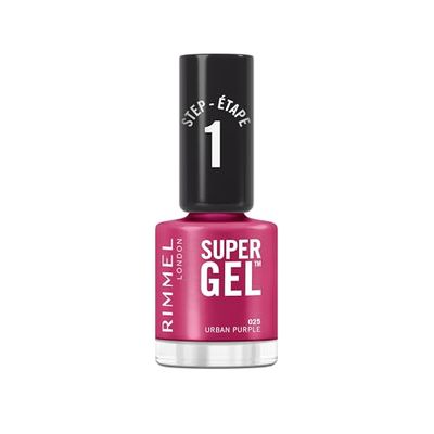 Rimmel London Smalto Unghie Super Gel - Nail Polish Effetto Gel a Lunga Durata - 025 Urban Purple - 12 ml