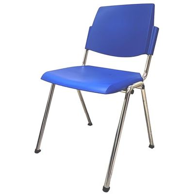 SEGIX, Stapelstoel stalen frame, zelfdovend, blauw, 45007