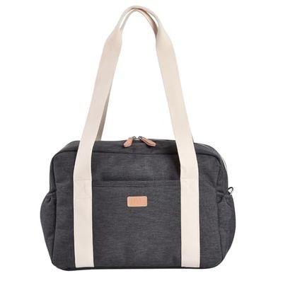 BÉABA, Langer babyväska, ultrapraktisk, 10 inner- och ytterfickor, inbyggd barnvagnsfäste, avtagbar luggmatta, isolerad ficka, Paris Puffy-väska, ljunggrå