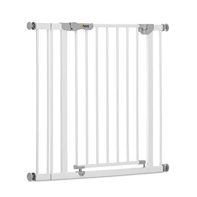 hauck Barreira de segurança crianças escada Autoclose N Stop com extensão 9 cm - porta para cães sem furos - salva-escadas - barreira escada bebé - 84 - 89 cm metal branco