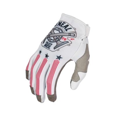 O'NEAL Oneal Mayhem Nanofront Piston Gants de Motocross (White/Black/Red,S)