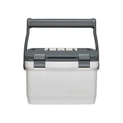 Stanley Adventure Nevera Portatil de Exterior 6.6L - Doble Pared de Espuma Aislante - Sin BPA - Nevera Portátil Pequeña - Nevera de Viaje Resistente - A prueba de Fugas - Polar White