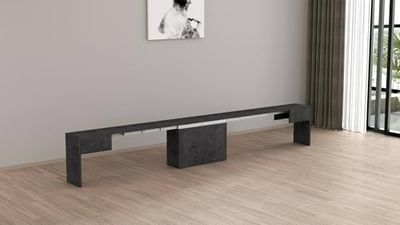 Dmora - Ubertino Bench, Seat for Dining Table, Extendable Single Bench, 290 x 25 x 45 cm, Slate