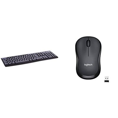 Logitech K270 Tastiera Wireless per Windows, Layout Internazionale QWERTY Nero & M220 SILENT Mouse Wireless, 2,4 GHz con Ricevitore USB