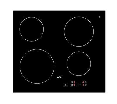 AEG 3000 Series 60cm Ceramic Hob HRX64300CB, 60cm 4 zones ceramic hob, Radiant Hob with Heat Indicators, OptiFix One Step Install, Easy Clean, Precise Touch Control, Automatic Switch Off