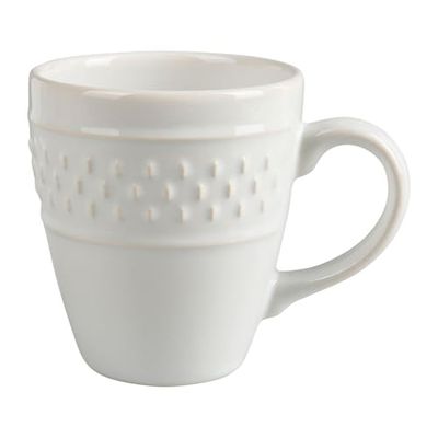 GENEVIEVE LETHU Taza 20 cl de loza gama grano de arroz Ø 7,5 cm H 8 cm, color blanco, decoración estampada