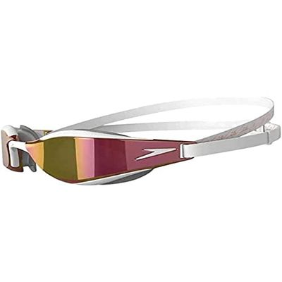 Speedo Unisex Fastskin Hyper Elite Swimming Goggles | Competitive Goggles | Performance Goggles | Training Goggles | Hydrodynamic, Flame Red/Bolt/Aqua Blue, One Size