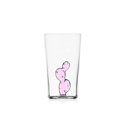 Ichendorf Milano Long Drink, Kaktus Rosa, Desert Plants-kollektion, 45 cl, Borosilikatglas, handgjort