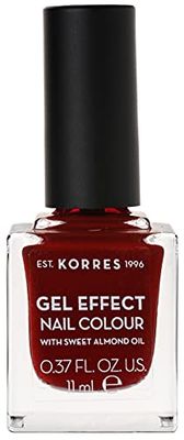KORRES Natural Gel Effect Nail Colour, Wine Red 11 ml, Vegan