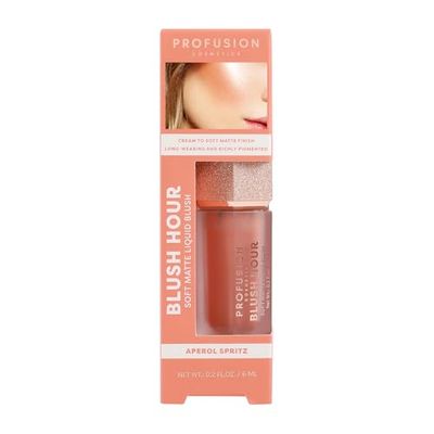 Profusion Cosmetics Blush Hour Soft Matte Liquid Blush, Rich Pigment Cheek Tint for Natural Dewy Glow with Lightweight Formula (Aperol Spritz)