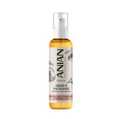 ANIAN - Sérum Argán, Macadamia y Trigo, 100 ml, para Pelo Seco y Dañado, Nutrición y Suavidad, Intensifica el Brillo del Cabello, Sella las Puntas, Nutre e Hidrata en Profundidad