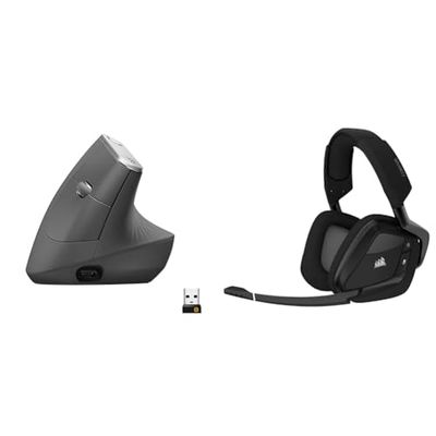 Logitech MX Vertical Souris & Corsair Void RGB Elite Casque de Jeu
