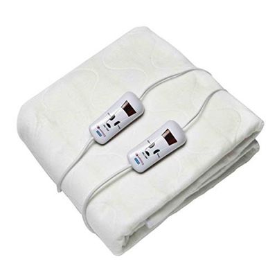 Pekatherm | Dubbele elektrische bedverwarmer | Afmeting 150 x 160 cm | 4 temperatuurniveaus | 100% polyester | Elektrische dekenhoezen Hoogwaardige matrassen | Pekatherm UP210DF
