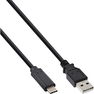 InLine USB 2.0-kabel, typ C-kontakt till A-kontakt 1 m svart