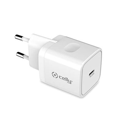 Celly Caricatore da parete USB-C 20 Watt, bianco (TC1USBC20WWH)