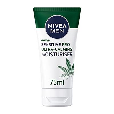 NIVEA MEN Sensitive Pro Ultra Calming Moisturising Cream (75ml), Face Care Moisturiser Enriched with Hemp Seed Oil and Vitamin E for Stress-Minimising Skin Care