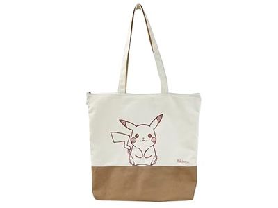 CyP Brands Pokémon, tas, canvas, tas, plaid, beige, officieel product, Beige, Estandar