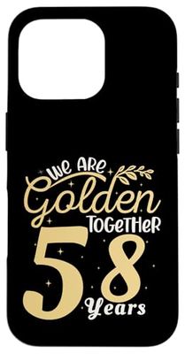 We Are Golden Together 58 Years Wedding Anniversary His Her Case for iPhone 16 Pro