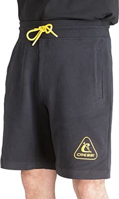 Cressi Pantalon de survêtement Bermuda Unisex-Adult, Noir/Jaune, S