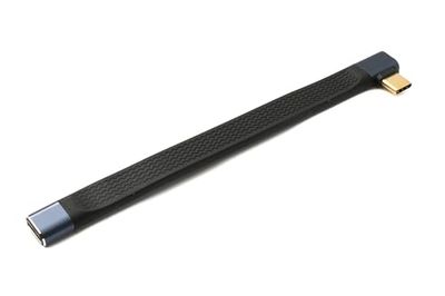 System-S USB4 10 cm cavo tipo C maschio a femmina angolo piatto 40 Gbps 240 W USB 4.0 cavo adattatore