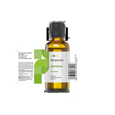 Terpenic Ravintsara Olio Essenziale | Chemiotipizzazione | Comfort Respiratorio, Rafforza difese naturali, uso in diffusore, topico e orale | Benessere responsabile per la respirazione e la cura