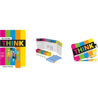 PLAYROOM THINK FLIP Starter Set 3 pezzi – DIY Design Thinking Starter Kit in tedesco con blocco di carta, GECKO Workshop Set e biglietti di presentazione – lingua tedesca