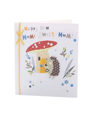 UK Greetings Nieuwe Home Card voor hem/haar/vriend met envelop - Hedgehog Design