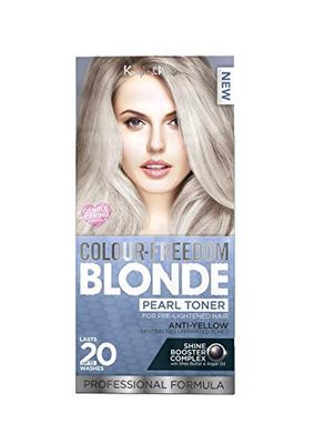 Knight & Wilson Colour-Freedom Pearl Blonde Toner, Permanent Ice Cool Hair Dye Tint, Anti Brassiness, Neutralises Yellow & Brassy Tones, for Naturally Light, Bleached or Coloured Hair (50ml)