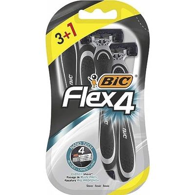 Bic - Set di rasoi monouso Comfort 4 da uomo, lama quadrupla, in confezione blister da 3+1
