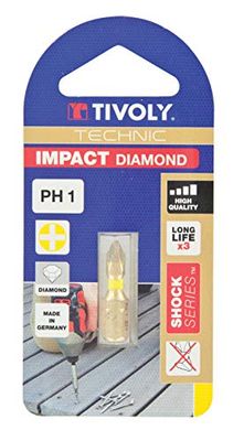 TIVOLY 11523320200 - Punte per avvitamento diamantate Impact Torsion per viti Philips Ph2