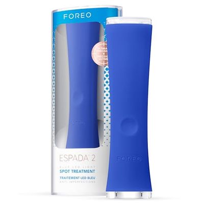 Foreo Espada 2, Terapia a Luce LED, Dispositivo di Skincare Anti-Acne a Luce Pulsata- Silicone Medico, Trattamento Viso per Cicatrici, per Brufoli e Macchie Viso, Approvato dalla FDA, Cobalt Blue