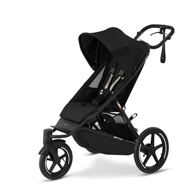 CYBEX Poussette AVI SPIN, De la naissance à environ 4 ans, Max. 111 cm et 22 kg, Poussette de ville, tout-terrain et jogging, Noir lune
