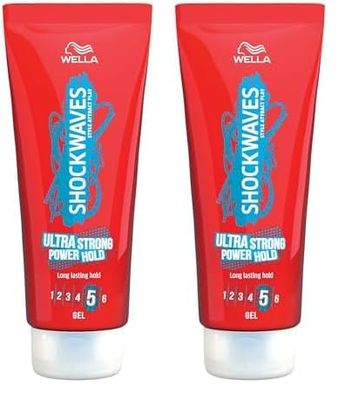 Wella Shockwaves Ultra Strong Power Hold Gel, 200ml (Pack of 2)