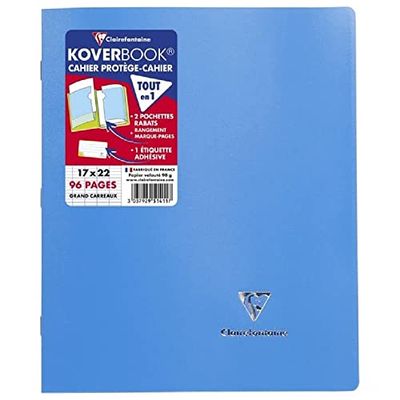 Clairefontaine 951413C CONFEZIONE DA 10 QUADERNI a punto metallico Koverbook VERDI- 17x22 cm - 96 pagine a quadretti grandi - Carta Bianca 90g - copertina opaca in polipropilene riciclato