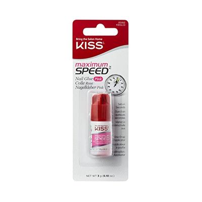 Kiss Colle à ongles à séchage rapide, rose 3 g