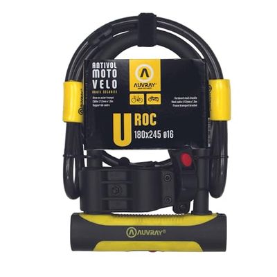 Auvray antirroubo U Roc ø14 180 x 245 cabo 1 m (certificado artístico) adulto unissexo, preto, tamanho único