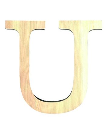 Artemio 19 cm en Bois avec Lettre U en majuscules, de Couleur Beige