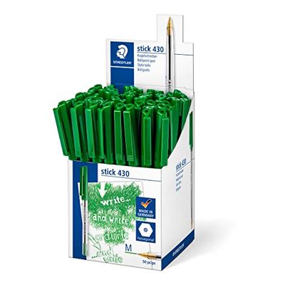 Staedtler Stick 430 M-5CP5 kulspetspenna medium – grön (låda med 50)