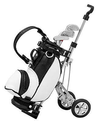 Longridge Desktop Golf Bag & Pen Set, White/Black, GGPHTA