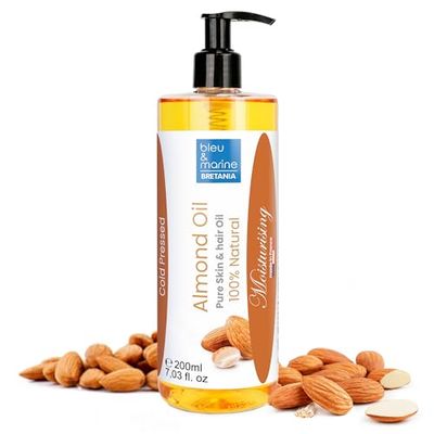 Olio da Massaggio Puro Vegetale di Mandorle Dolci spremuto a freddo. Olio per corpo e per viso. Crema idratante capelli. Ammorbidente bambini. Anti smagliature. Rassodante Seno Naturale - 200 ml