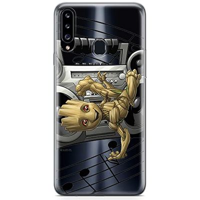 ERT GROUP etui na telefon Samsung A20S, case oryginalny i oficjalnie licencjonowany przez Marvel, wzór Groot 004, optymalnie dopasowane, plecki z TPU częściowo przeźroczyste