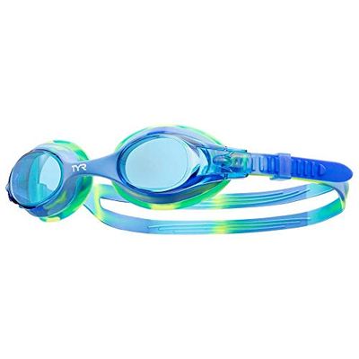 TYR Enfant Swimples Miroir Lunettes de natation, Bleu/Vert, Taille unique EU