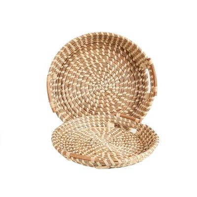 Romimex Tabletset, beige, natuurlijke vezel, 2-delig