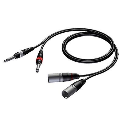 PROCAB Audiokabel 3 m 2 x XLR stekker/2 Jack 6,3 mm Mono