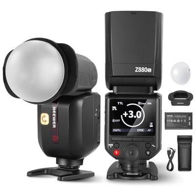 NEEWER Z880-S Flash Speedlite TTL 2,4G 76Ws Compatibile con Sony, Diffusore e Adattatore, UI Migliorata, Lampada Pilota, Cambio TTL/M, GN60 HSS 1/8000s Batteria 7,2V/3000mAh 600 Flash a Piena Potenza
