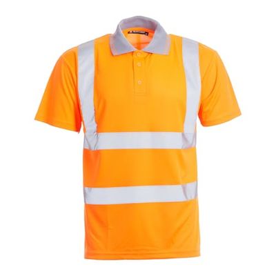 Blackrock Polo Orange Haute visibilité, léger et Respirant, vêtement de sécurité réfléchissant Haute visibilité, entièrement certifié en - L