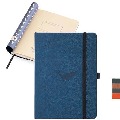 Dingbats* Wildlife Lined Journal A5 - Vegan Leather Soft Cover, Ideal for Work, Travel - Pocket, Elastic Closure, Bookmark