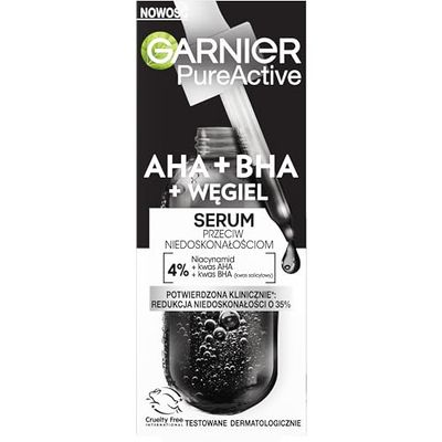 Garnier Pura pelle siero anti-imperfezioni con acido AHA, BHA e carbonio, 30 ml